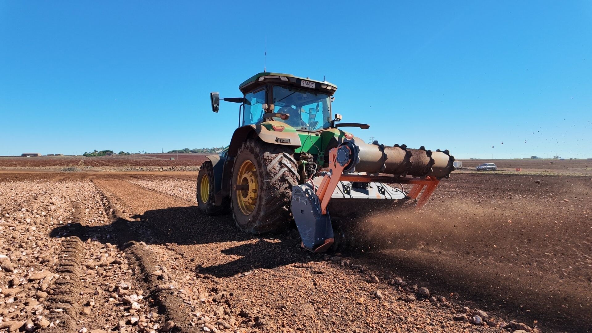 Heavy rock crushing machinery on rural Australian property
